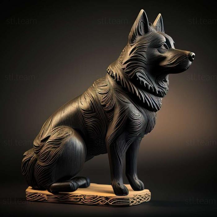 3D модель Собака норвезький чорний елькхаунд (STL)
